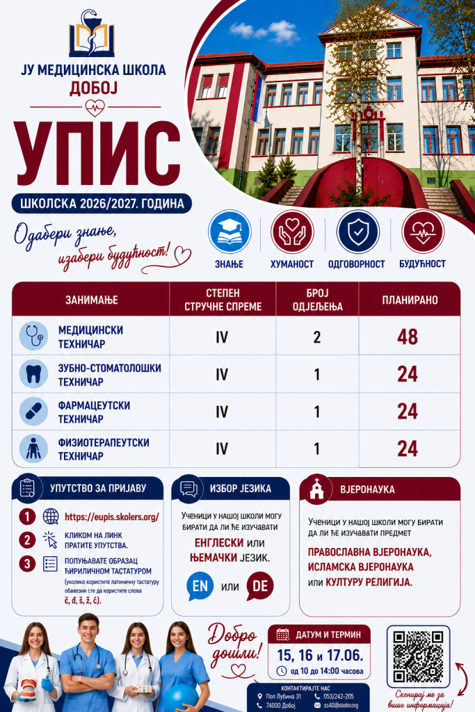 Упис ученика у школску 2026/27